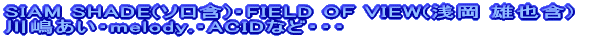 SIAM SHADE(�\����)�EFIELD OF VIEW(�� �Y���) �쓈�����Emelody.�EACID�ȂǁE�E�E